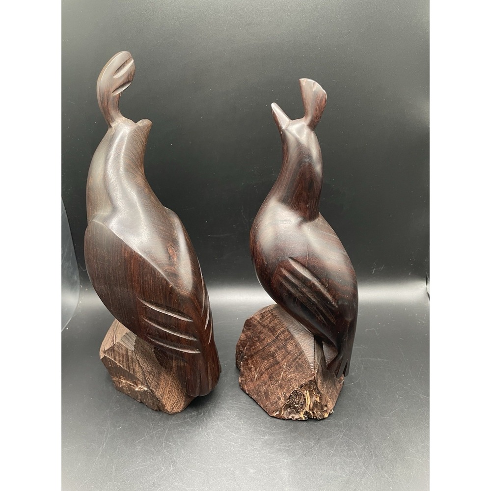 Vtg Pair of Elegant Ironwood Quail Sculptures/Figurines - Picture 11 of 13